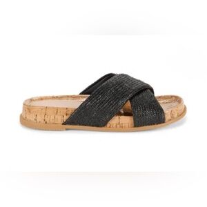 Stuart Weitzman Black Roza Slide Sandals Sz 8.5